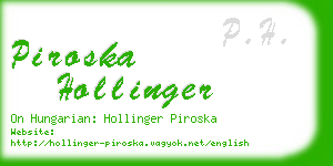 piroska hollinger business card